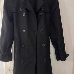Zara Black Double-Breasted Trench Coat